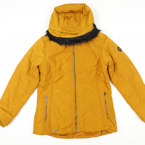 Regatta Women's Yellow Hooded Puffer Jacket Size 14