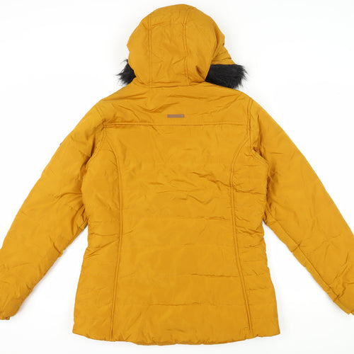 Regatta Women's Yellow Hooded Puffer Jacket Size 14