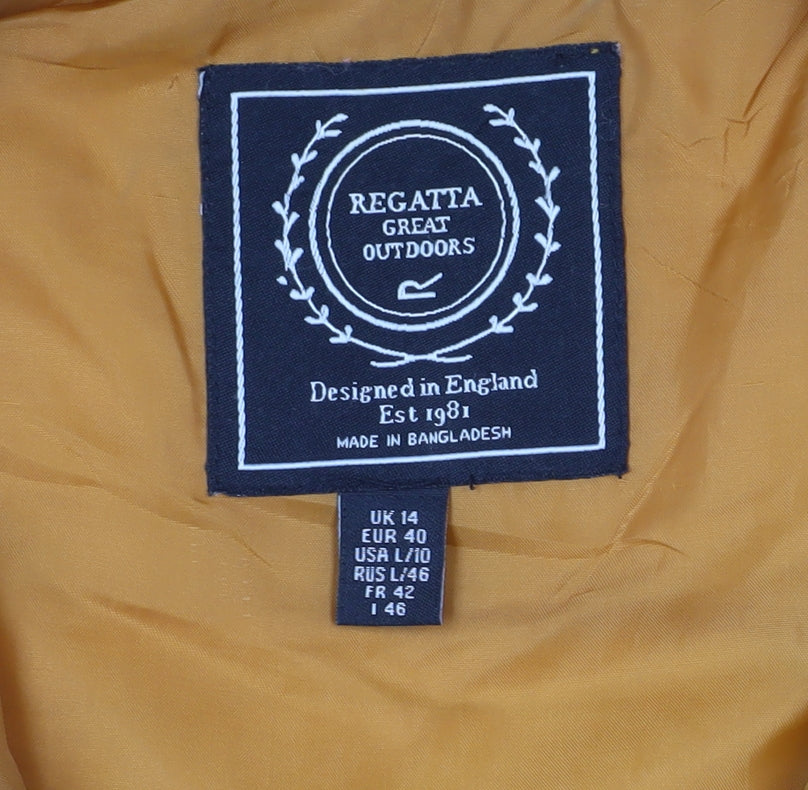 Regatta Women's Yellow Hooded Puffer Jacket Size 14