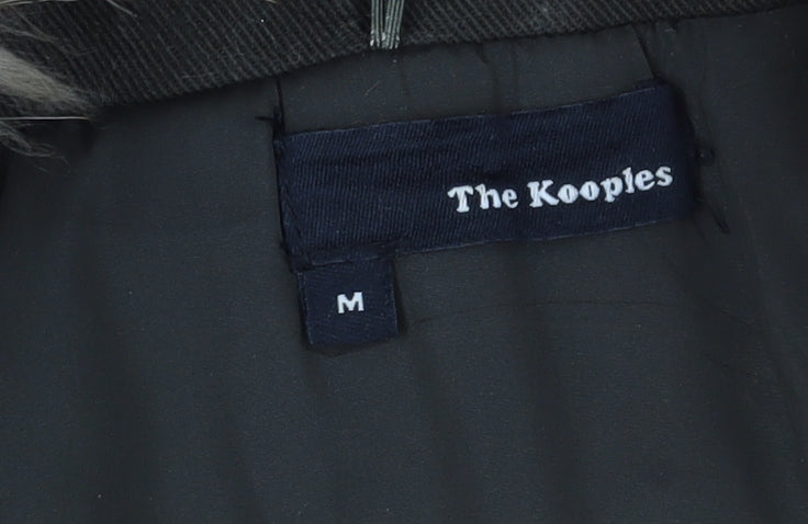 The Kooples Women's Brown Parka Coat M - Fur Trim Classic