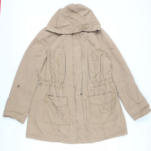 Dorothy Perkins Women's Beige Parka Coat Size 16