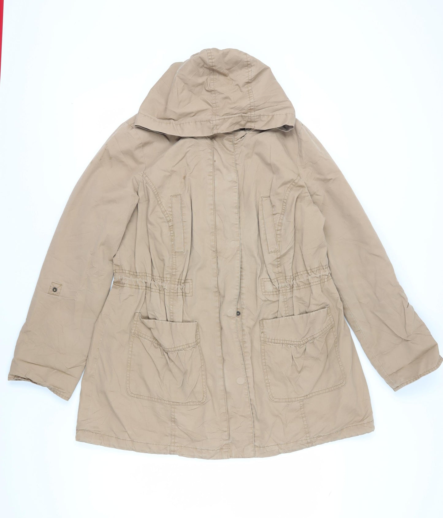 Dorothy Perkins Women's Beige Parka Coat Size 16