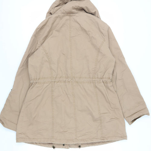Dorothy Perkins Women's Beige Parka Coat Size 16