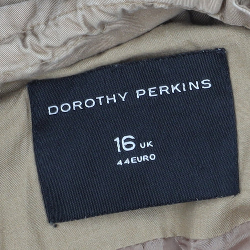 Dorothy Perkins Women's Beige Parka Coat Size 16