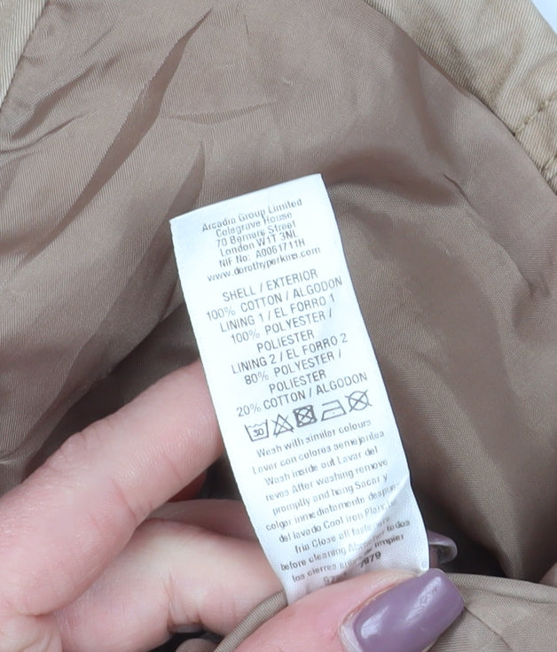 Dorothy Perkins Women's Beige Parka Coat Size 16