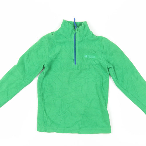 Mountain Warehouse Boys Green 5-6 Yrs Fleece Half Zip Sweatshirt