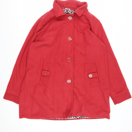 Anne De Lancay Women's Red Long Sleeve Coat L