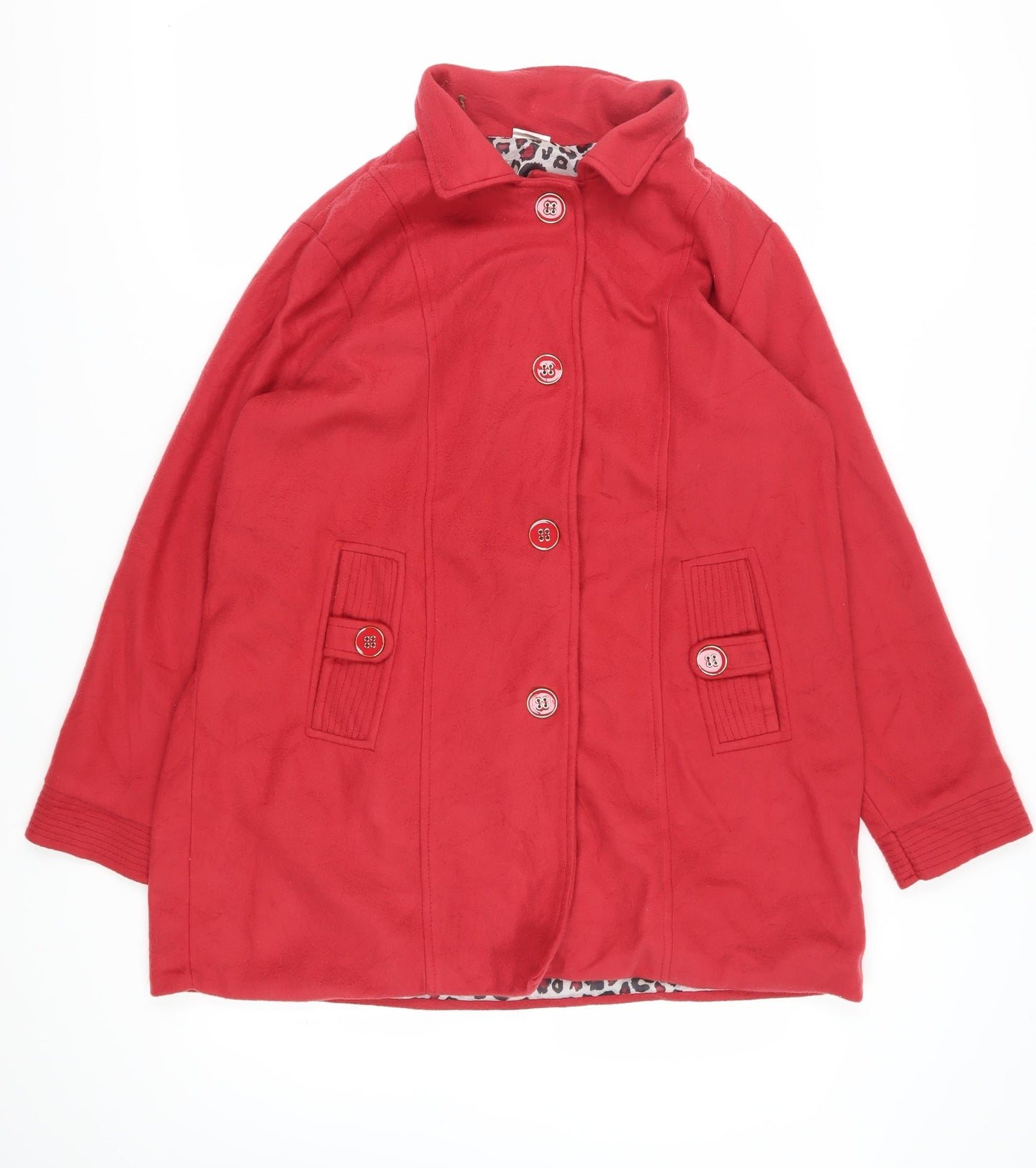 Anne De Lancay Women's Red Long Sleeve Coat L