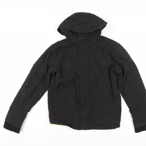 Urban Outlaws Boys Black Hooded Winter Jacket 11-12 Years