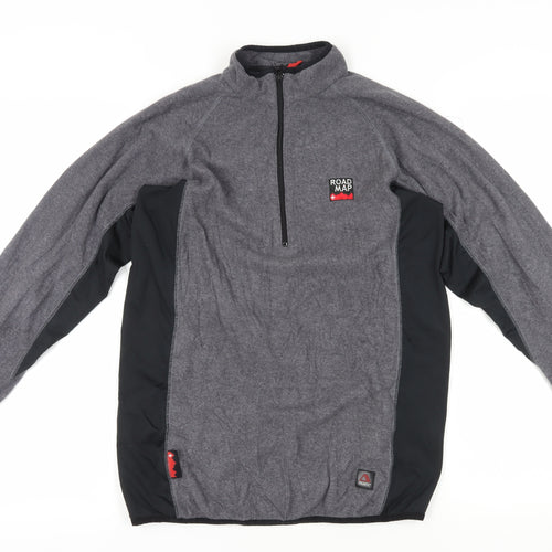 ROAD MAP Men's Grey Fleece Mock Neck Sweatshirt Size S