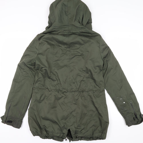 Armani Jeans Women's Green Parka Jacket Size 14