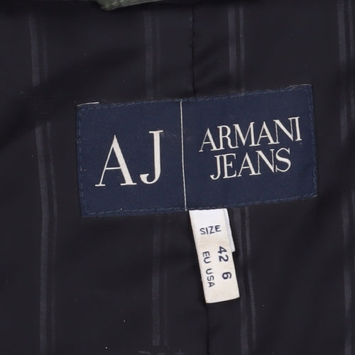 Armani Jeans Women's Green Parka Jacket Size 14