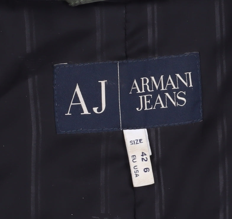Armani Jeans Women's Green Parka Jacket Size 14