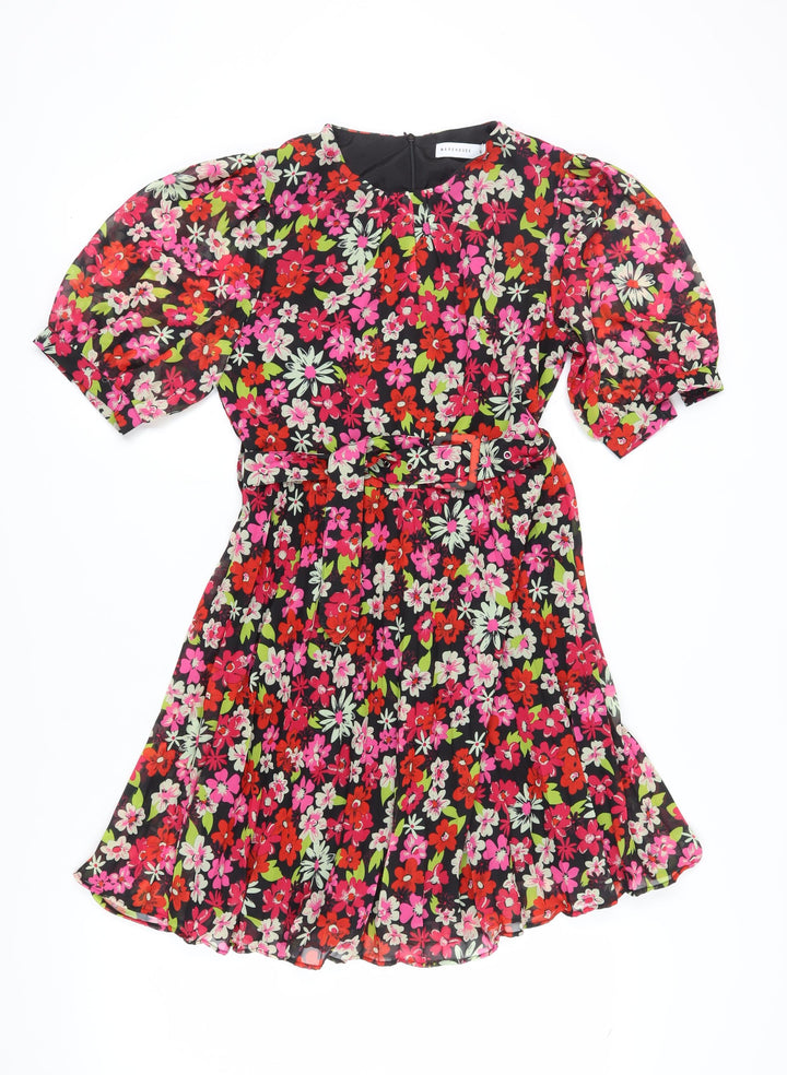 Warehouse Women Multicoloured Floral A-Line Dress Size 12