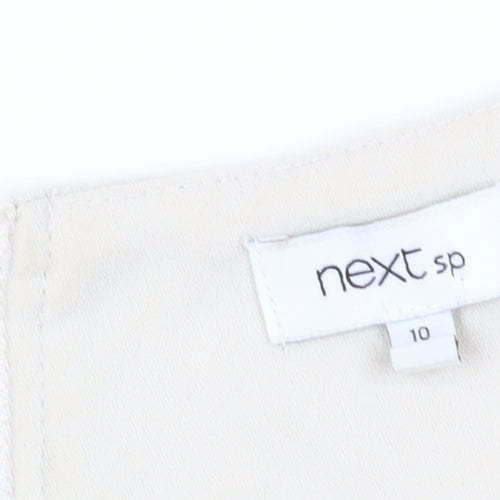 Next Women's Beige Short Shift Dress Size 10