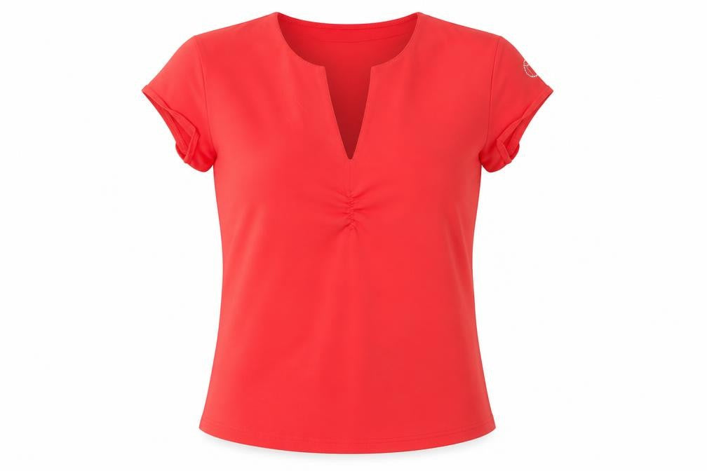 Front view of Matt Roberts Women's Red Slim Fit T-Shirt -, size M