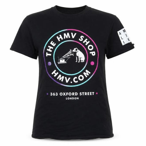 Amplified Black Graphic T-Shirt Unisex S Casual Style