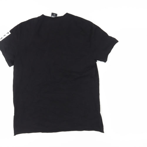 Amplified Black Graphic T-Shirt Unisex S Casual Style