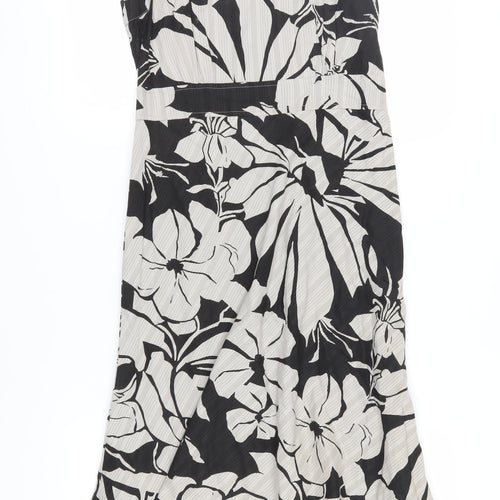 Adini Women's Floral A-Line Dress in S Beige/Black