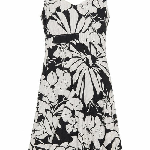 Adini Women's Floral A-Line Dress in S Beige/Black
