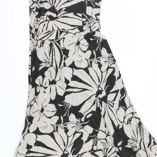 Adini Women's Floral A-Line Dress in S Beige/Black