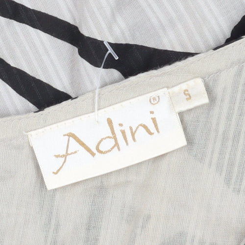 Adini Women's Floral A-Line Dress in S Beige/Black