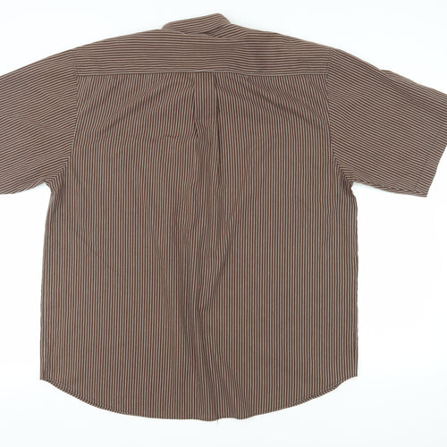 Lacoste Men's Brown Striped 2XL Button-Up Shirt