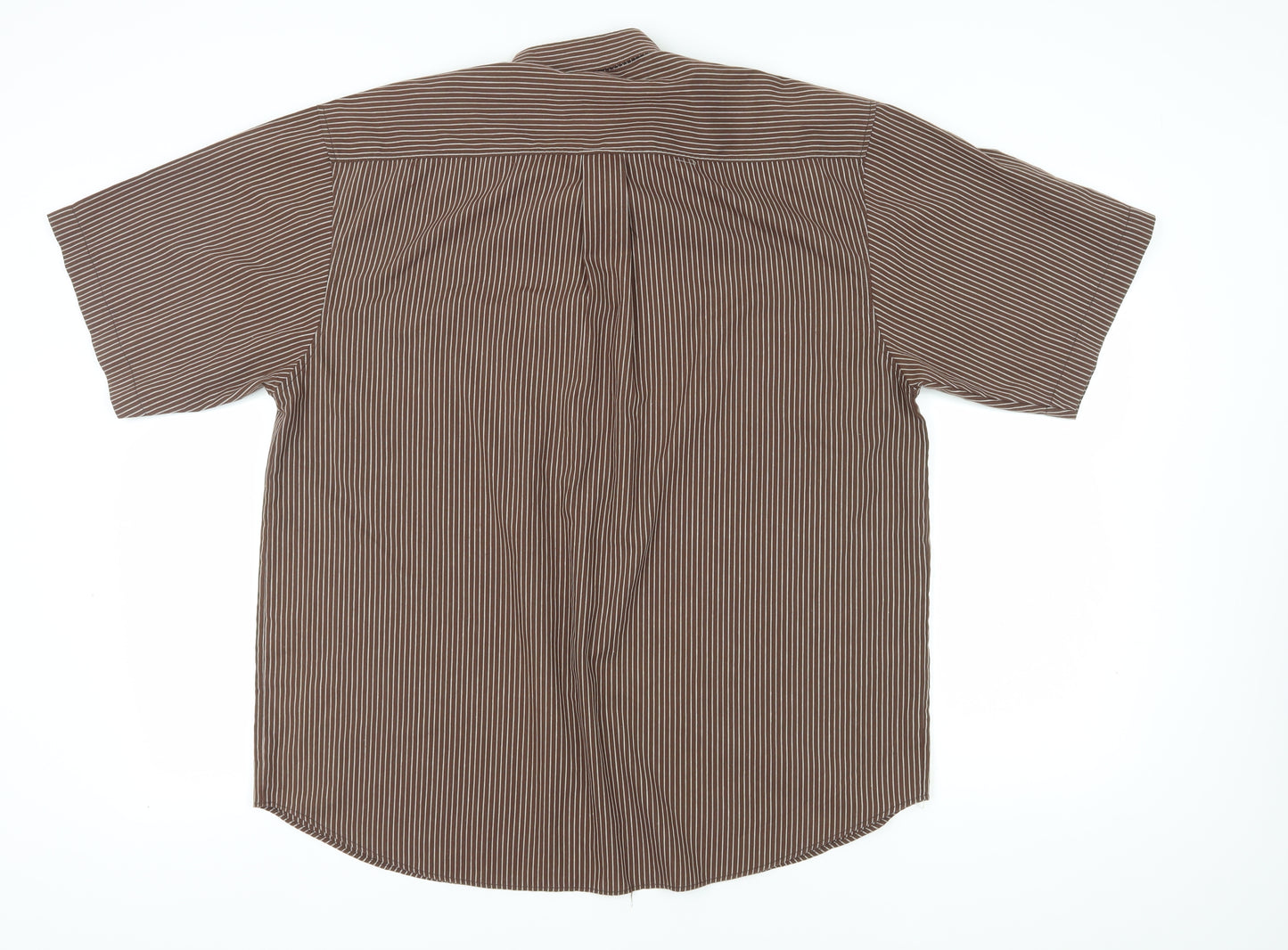 Lacoste Men's Brown Striped 2XL Button-Up Shirt