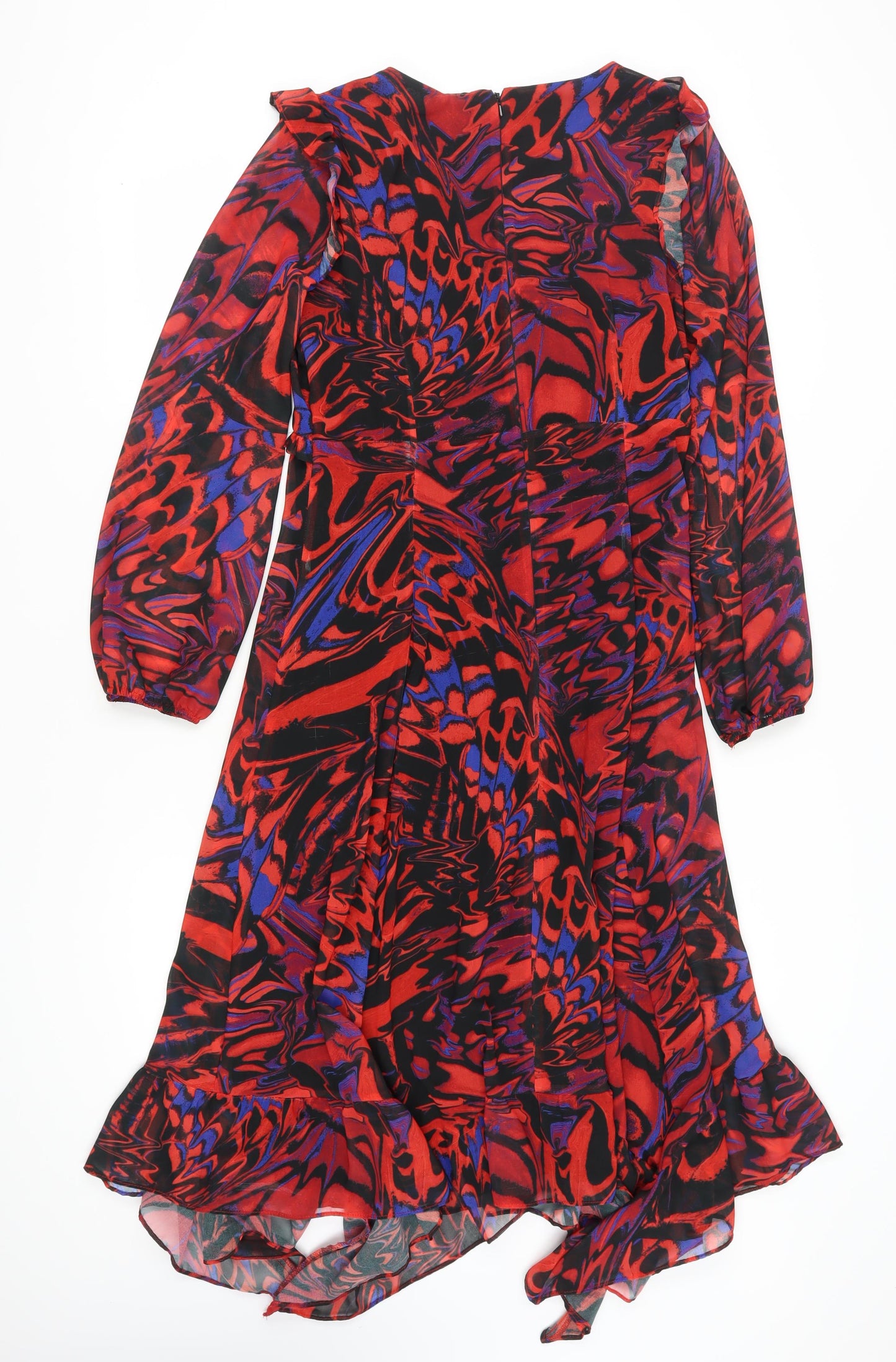 Roman Women's Red Abstract Wrap Dress - Size 14