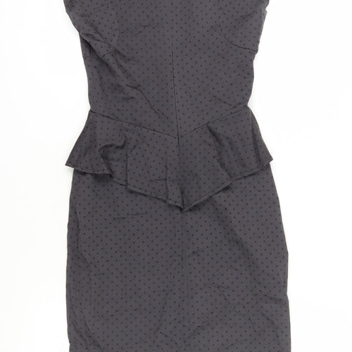 Louche Women's Black Polka Dot Sheath Dress, Size 8