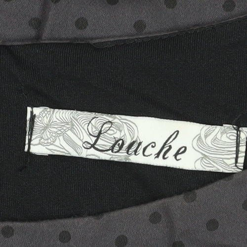 Louche Women's Black Polka Dot Sheath Dress, Size 8