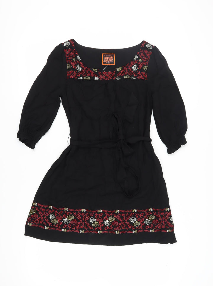 Butterfly by MW Women's Black Shift Dress Size 10