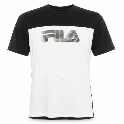 Fila Men's Black and White Colourblock T-Shirt - S
