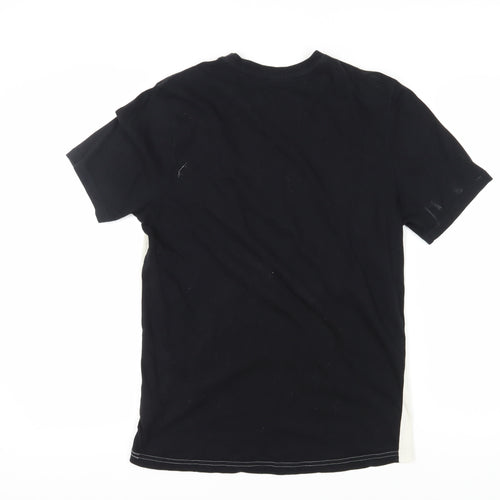 Fila Men's Black and White Colourblock T-Shirt - S