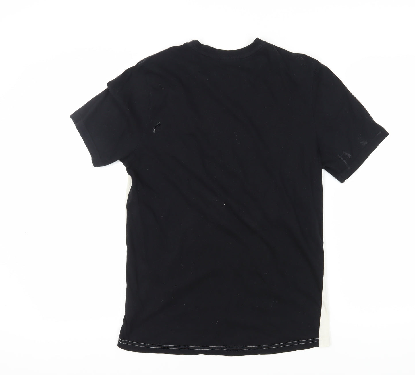 Fila Men's Black and White Colourblock T-Shirt - S