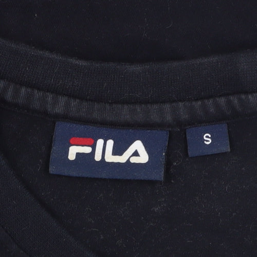 Fila Men's Black and White Colourblock T-Shirt - S