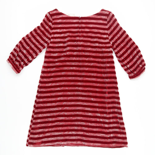 Edith & Ella Women's Red Striped A-Line Party Dress