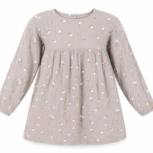 H&M Girls Beige Floral Fit & Flare Dress, Size 10 Years