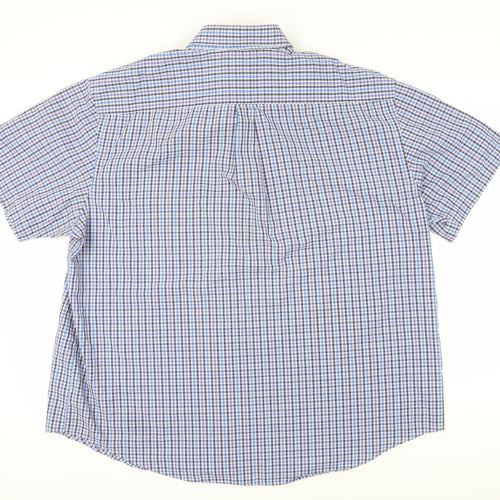 Van Heusen Men's XL Blue Check Short Sleeve Shirt