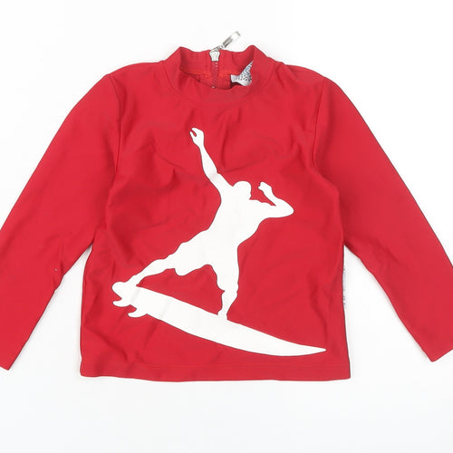 Babes in the Shade Boys Red Surfing T-Shirt, 3 Years
