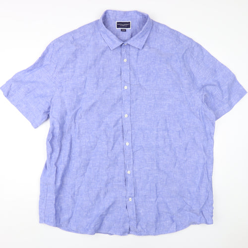 Charles Tyrwhitt Men's Blue Linen Shirt 3XL Classic Fit