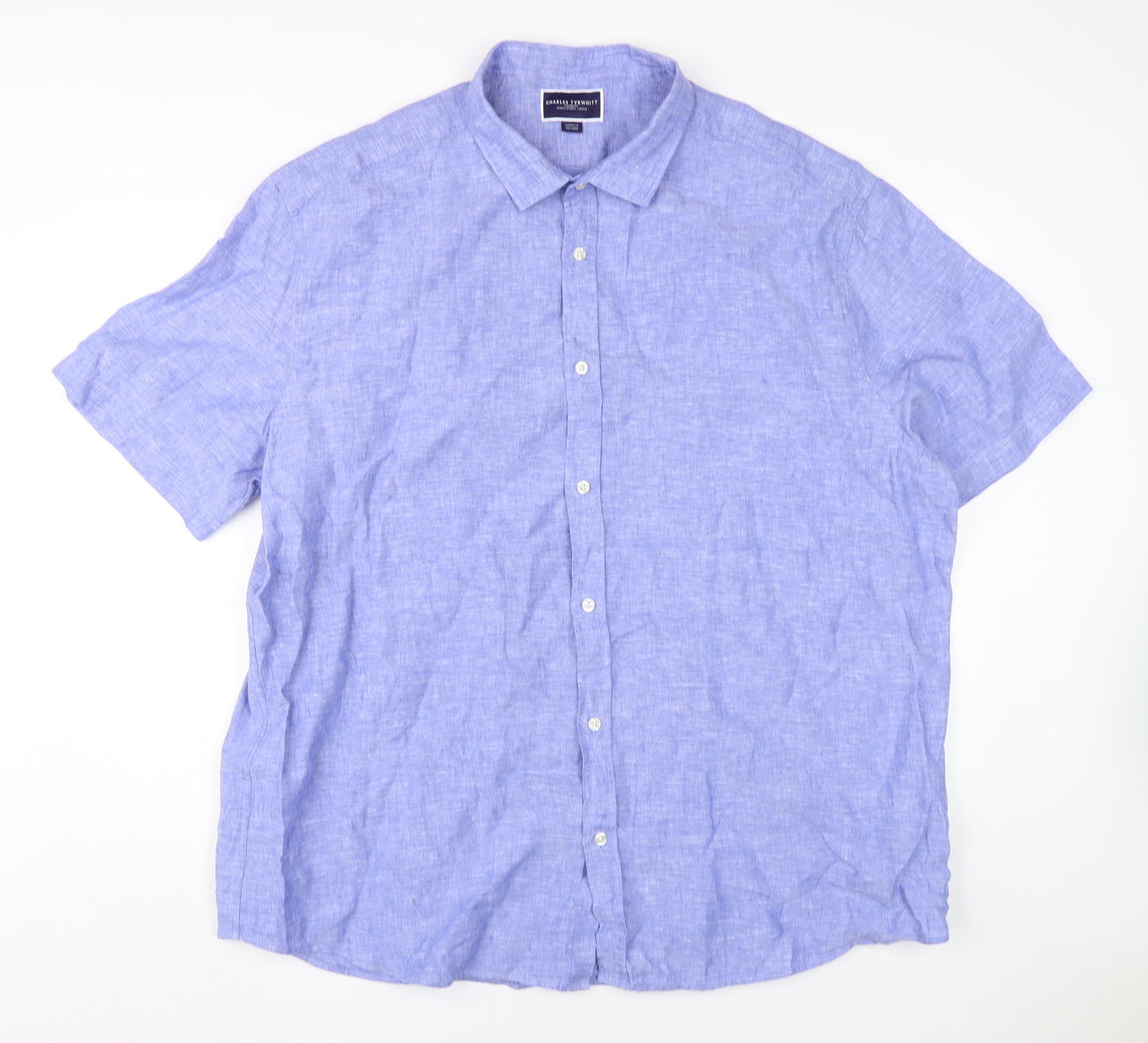 Charles Tyrwhitt Men's Blue Linen Shirt 3XL Classic Fit