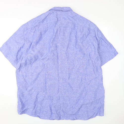 Charles Tyrwhitt Men's Blue Linen Shirt 3XL Classic Fit