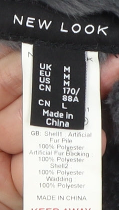 New Look Grey Women's Hooded Puffer Jacket M