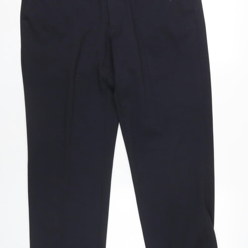 Marks and Spencer Men's Black Regular Trousers 38
