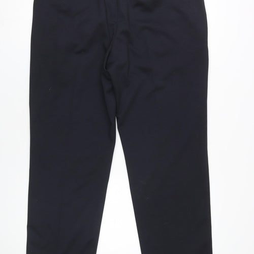 Marks and Spencer Men's Black Regular Trousers 38
