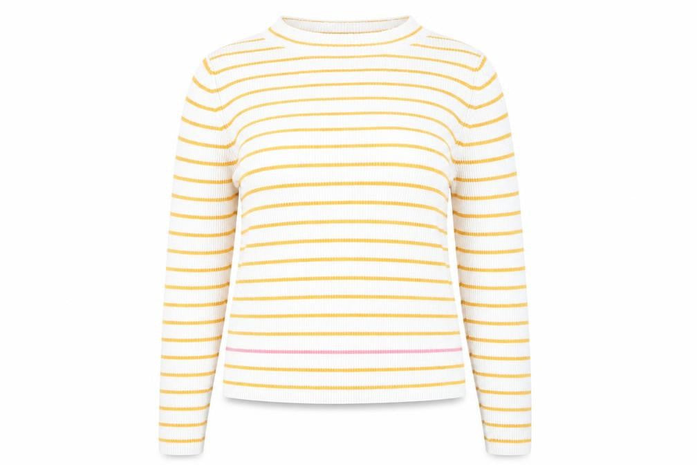 Front view of Pieces Women's Multicoloured Striped Pullover, S