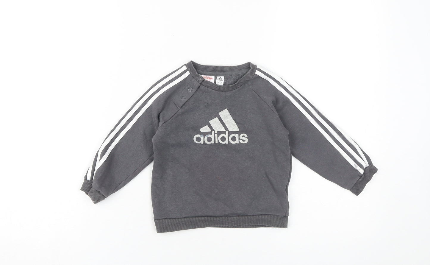 Adidas Unisex Baby Grey Long Sleeve T-Shirt 12-18 Months
