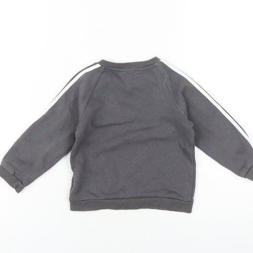 Adidas Unisex Baby Grey Long Sleeve T-Shirt 12-18 Months