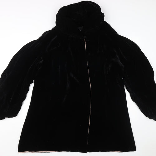 Bellaju Women's Black Silk Embroidered Coat XL